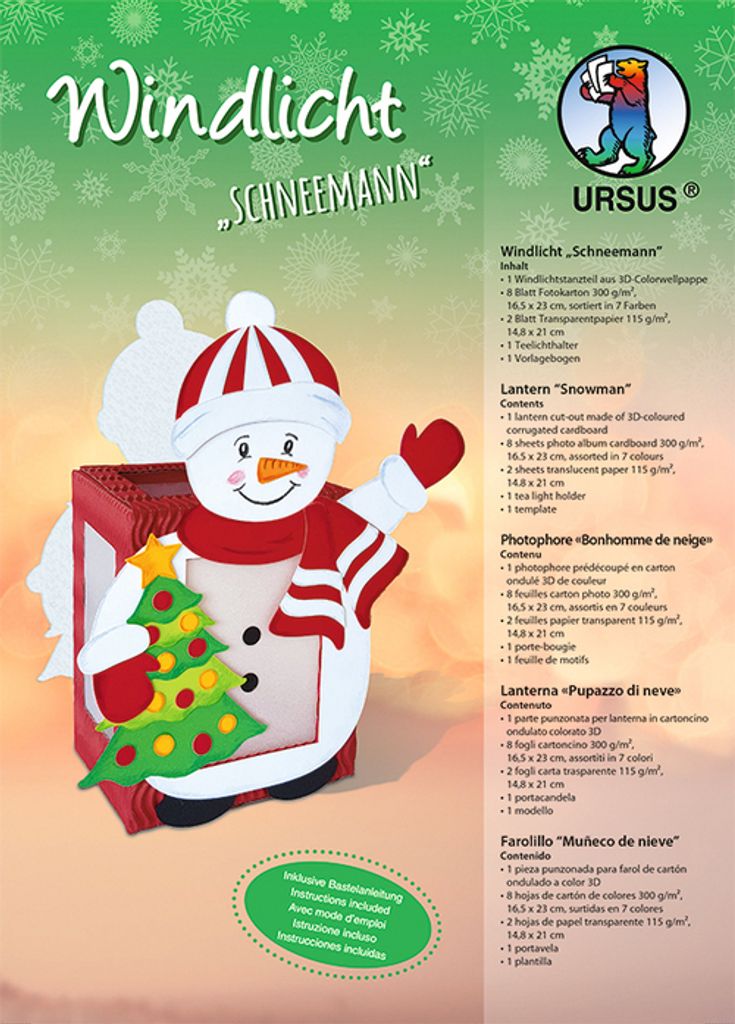 URSUS 1460002, Papierlaterne, Papier, Mehrfarbig, Produktbild 