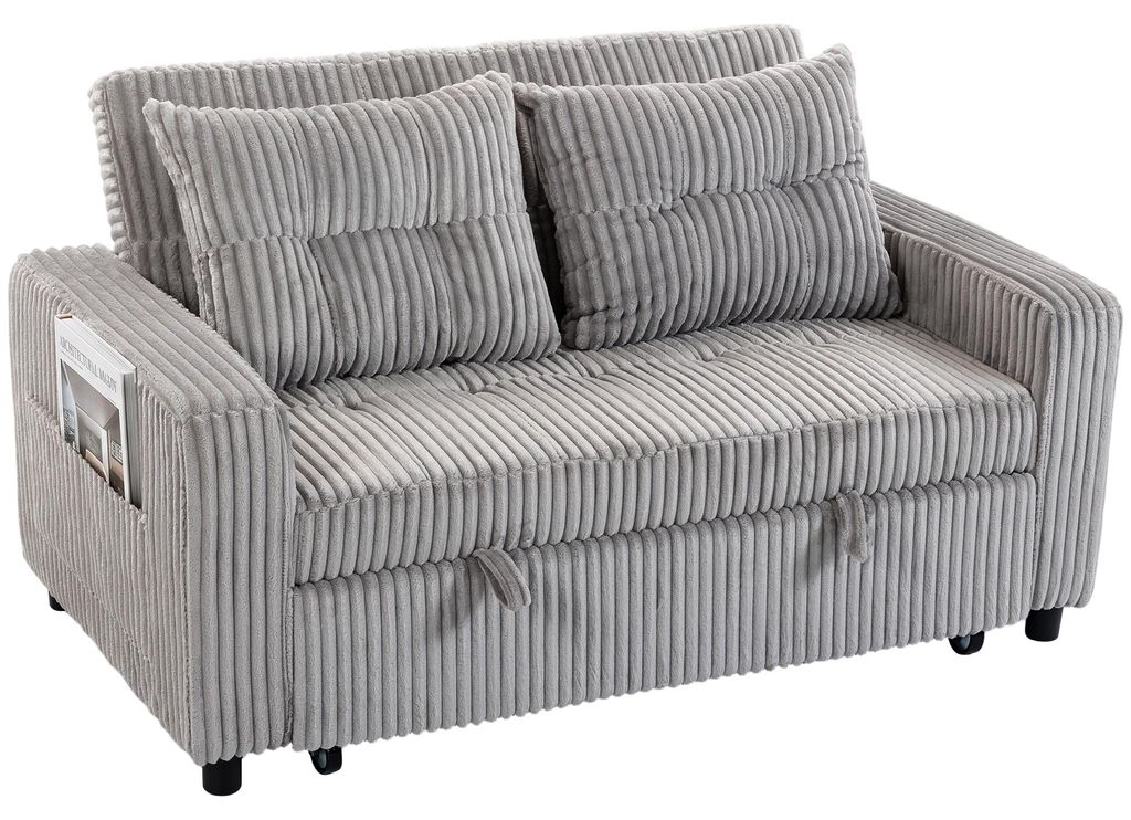 HOMCOM Schlafsofa, 2-Sitzer Sofa 157x190cm mit Verstellbare Produktbild 