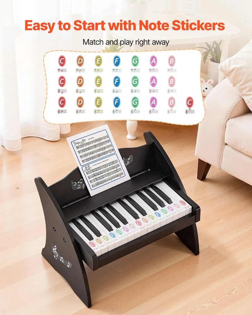 Piano numérique enfant 25 touches avec volume réglable et double charge - 6