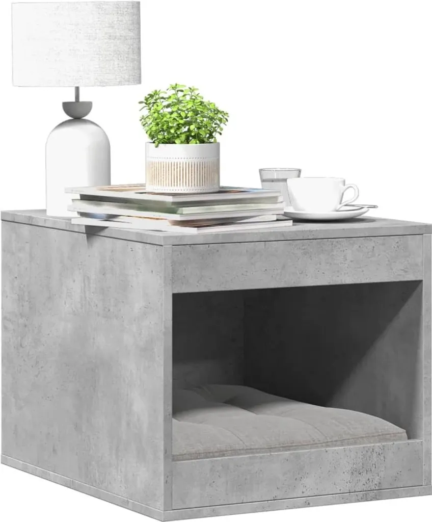 Lettiera Gatto Mobile Grigio Cemento 47x59x42 cm - Design Legno Moderno