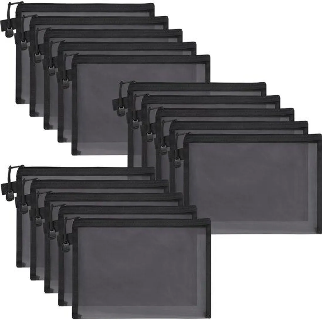 Sac en filet nylon anti-désordre avec zip, lot de 15 pour le tri