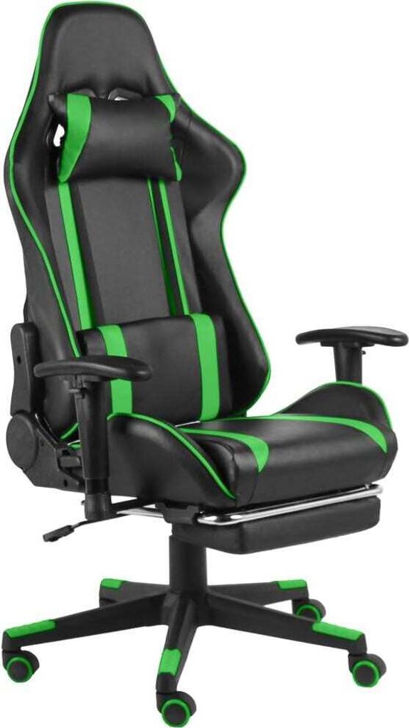 Gaming-Stuhl mit Fußstütze Drehbar Grün PVC