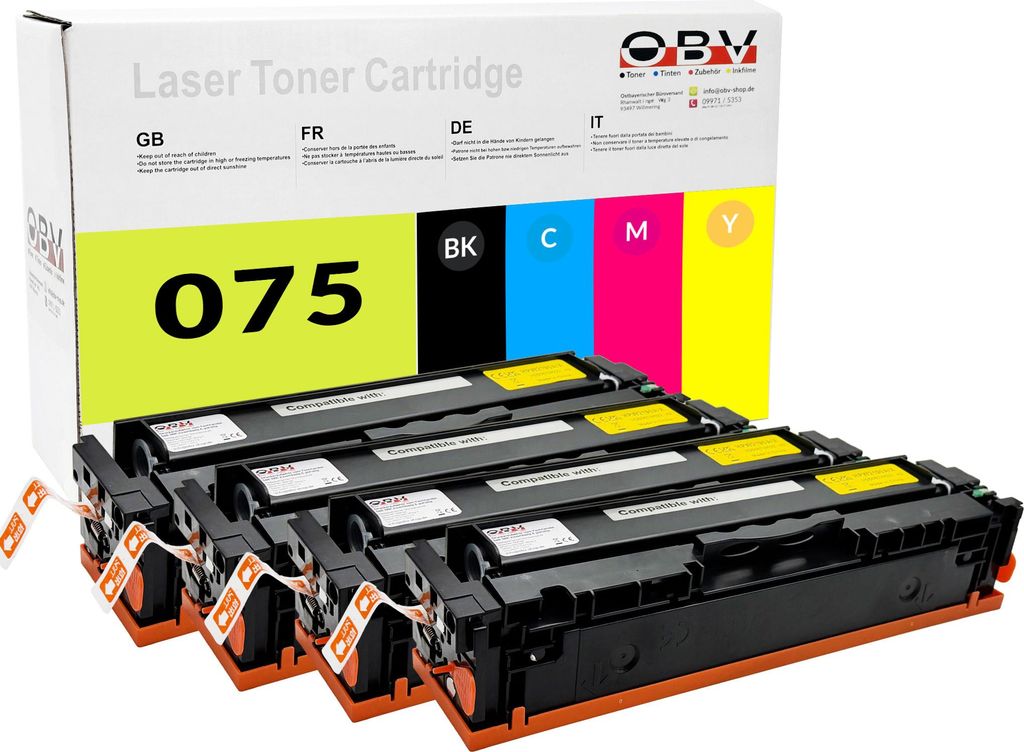 OBV Toner 4er Set kompatibel mit Canon 075 - LBP646Cdw Produktbild 