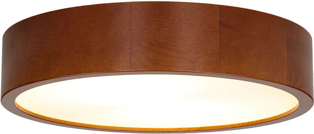 Deckenleuchte Wohnzimmer Flur Ø27cm rund flach Holz rustikal Glas blendarm E27 Deckenlampe ARBARO