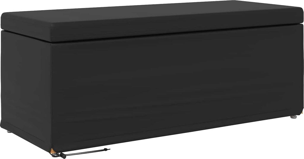 Hocker Schwarz 101 x 41 x 40 cm Kunstleder und Engineering Holz