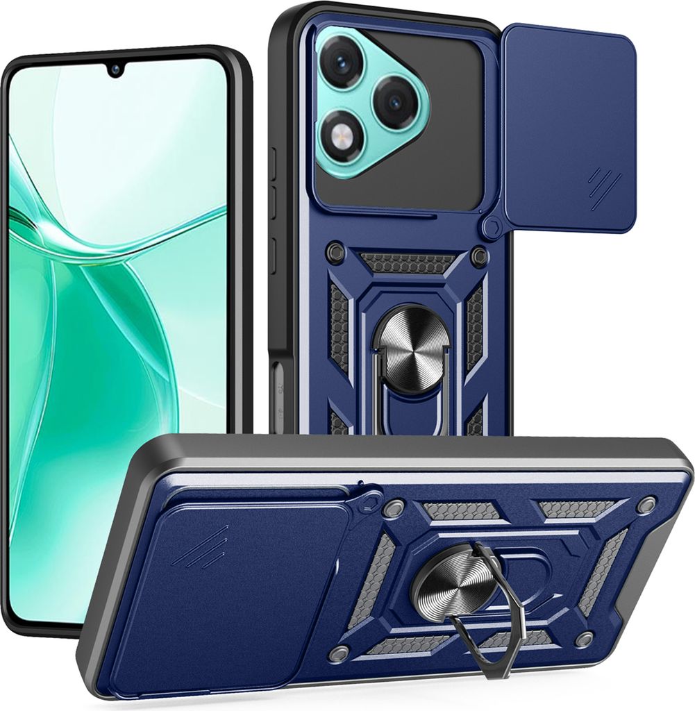 Outdoor Panzer Hülle für Honor 400 Lite Handyhülle mit Slide Kameraschutz Ringhalter in Blau