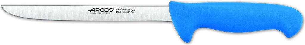 Filetiermesser Arcos Farbe - Prof 295123 aus Nitrum-Edelstahl und mango ergonomisches blaues Polypropylen und 20 cm Klinge, Vitrine