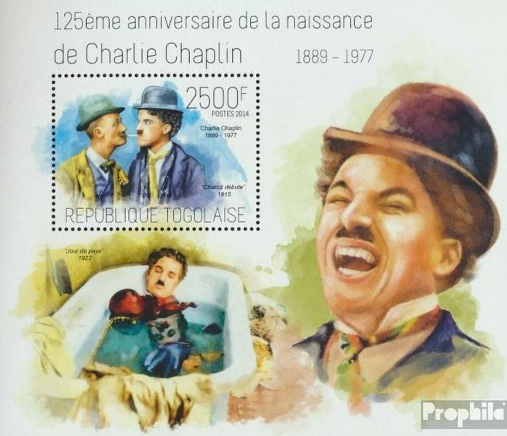 Briefmarken Togo 2014 Mi Block 930 (kompl. Ausgabe) postfrisch Charlie Chaplin