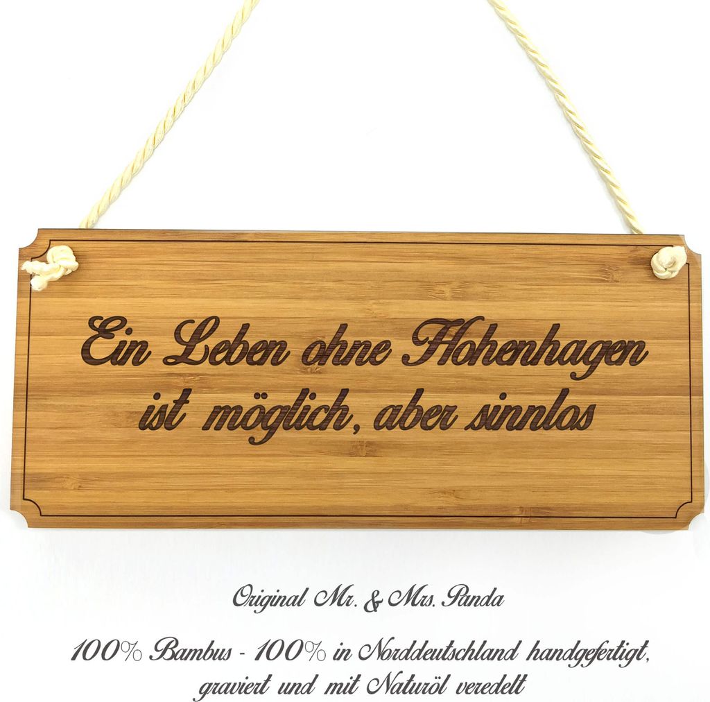 Mr. & Mrs. Panda wandtafel Hohenhagen - Geschenk, Holz Wegweiser, Hinweisschild, Türschild, Geschenkidee, Eingangsschild, Landhaus, Schild, Gravie...