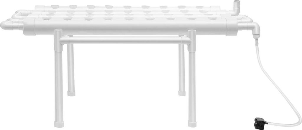 Hydroponik System - PVC-Rohr Anzuchtset - Erdlose Kultivierung - Für Balkon, Innen/Außen - Kräuter und Gemüse - Weiß