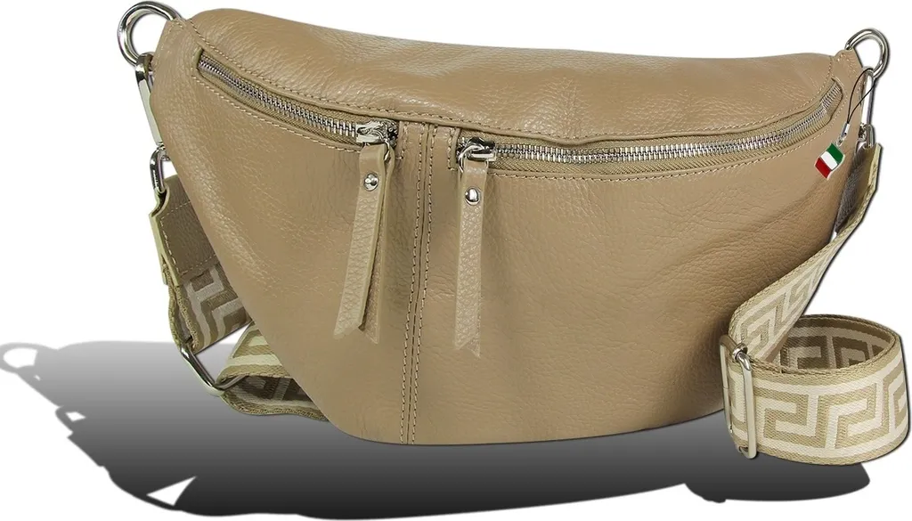 Petit sac à main bandoulière en cuir taupe beige pour femme Florence chic