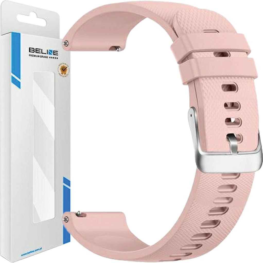 Beline Pasek Uhr 20Mm Gitter Textur Silikon Różowy /Pink Box