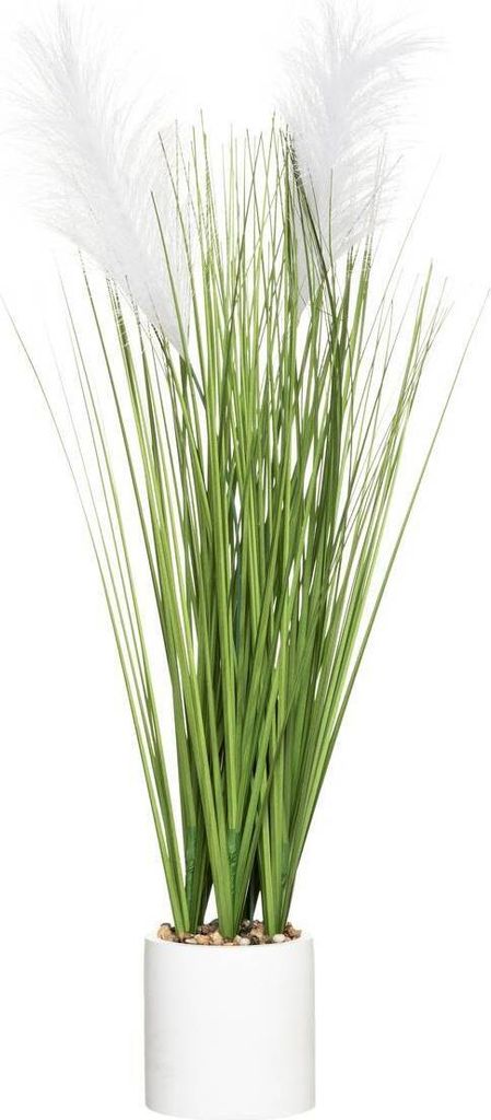 Kunstpflanze „Plumeau“ im Zementtopf, H 70 cm – Atmosphera, Einrichtungsdesigner