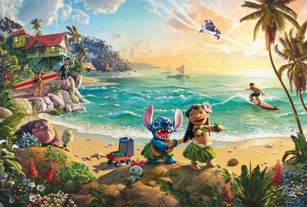 Thomas Kinkade Studios: Disney - Lilo & Stitch (200 Teile) Produktbild 