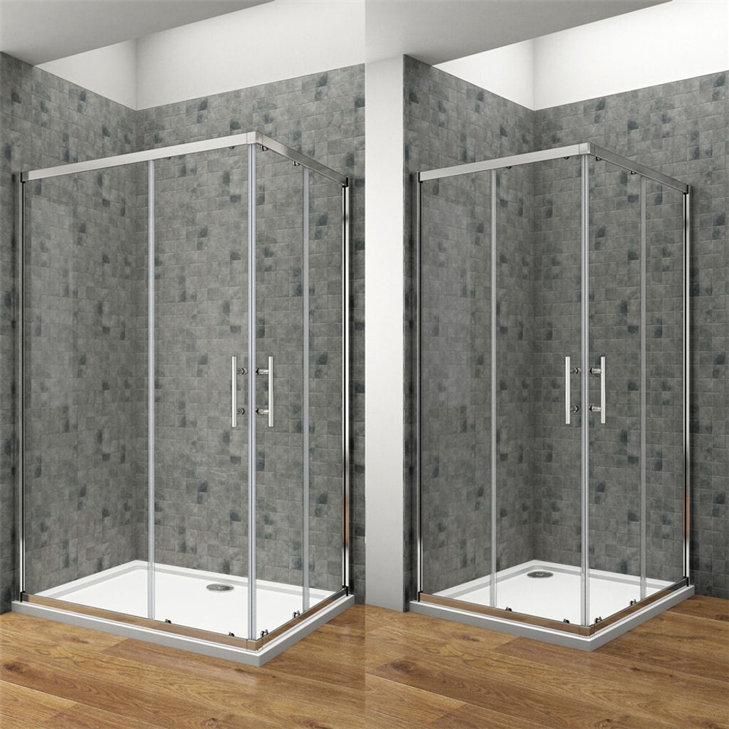 eckdusche 110x90cm Schiebetür Höhe 195cm Duschkabinen Eckeinstieg eckdusche 6mm Nano ESG Sicherheitsglas Duschabtrennung Mit Duschtasse