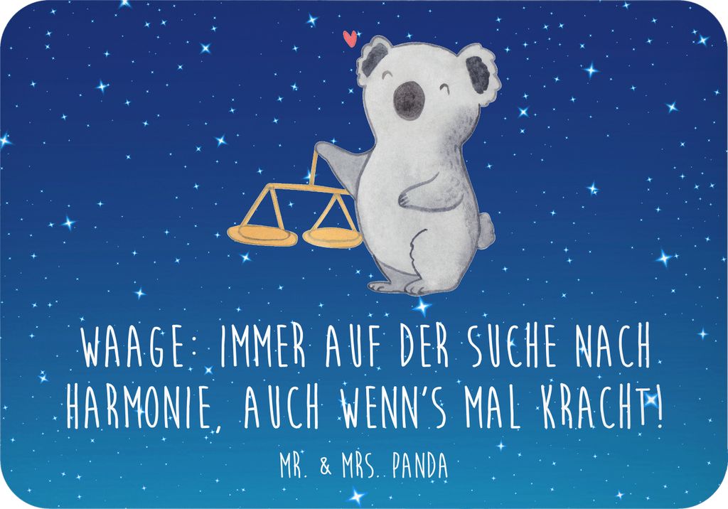 Mr. & Mrs. Panda magnet Waagen Harmonie - Sternenhimmel Blau - Geschenk, spruchmagnet, Ausgeglichenheit, haftmagnet, Diplomatie, diplomatisch, Gesc...