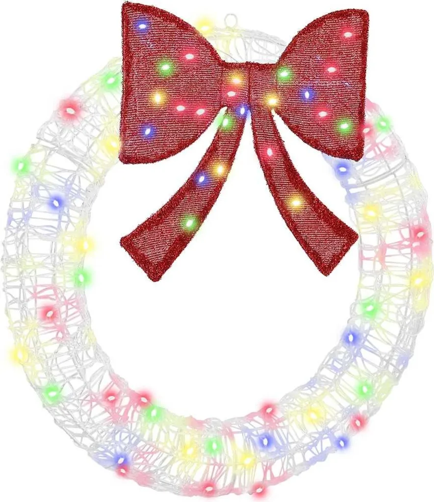 Couronne Lumineuse 60 LED en Acrylique Multicolore Format 76 x 76 cm