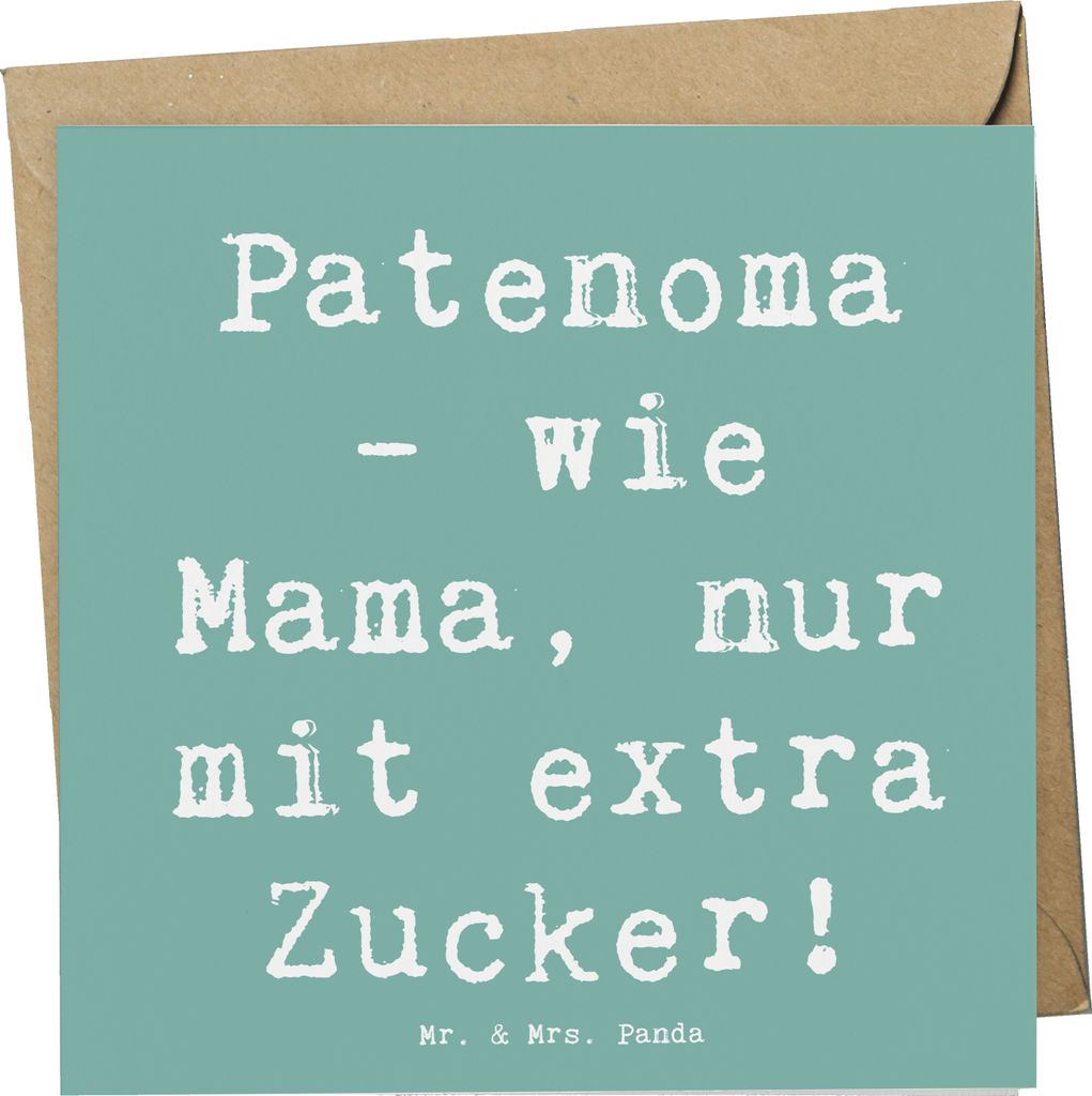 Mr. & Mrs. Panda Grußkarte Spruch Patenoma Liebe - Meeresbrise - Geschenk, Verwöhnen, Patenschaft, Großmutter, Leckerbissen, Dankeschön, Glück...