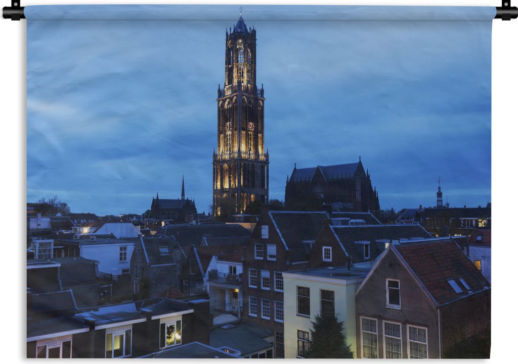 MuchoWow Wandteppich Wandbehang Domturm - Utrecht - Licht 60x45 cm Tapisserie Dekoration Wandtuch - Das Schlafzimmer