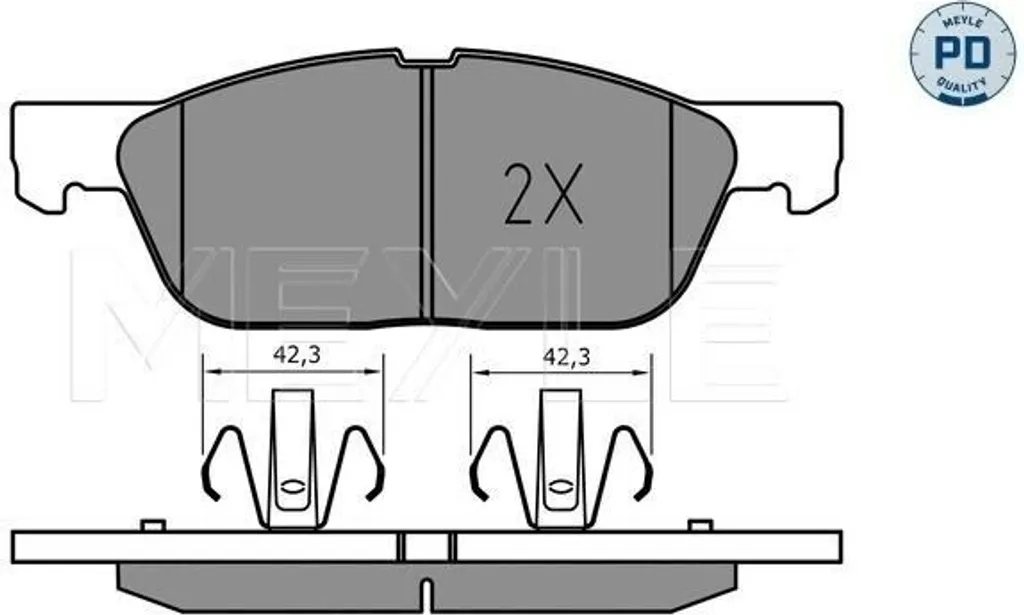 Plaquettes de frein avant sans bruit MEYLE 025 224 1219 Ford S-Max