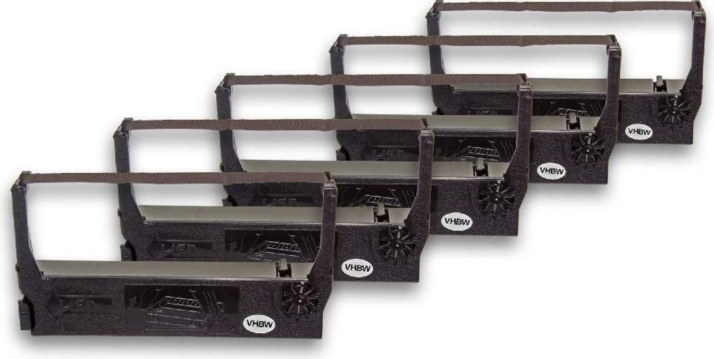 vhbw 5x Farbband Schriftband kompatibel mit Remanco Vision System PTR Nadeldrucker, Bondrucker - Schwarz