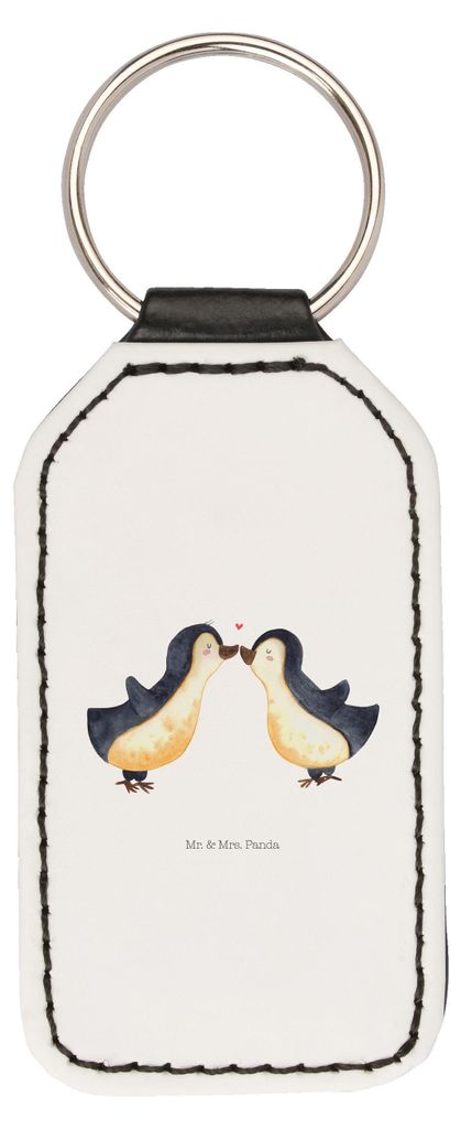 Mr. & Mrs. Panda schlüssel anhänger Pinguin Liebe - Weiß - Geschenk, Schlüsselanhänger Mit Spruch, kunstleder, Vertraut, Freund, Love, Geschen...