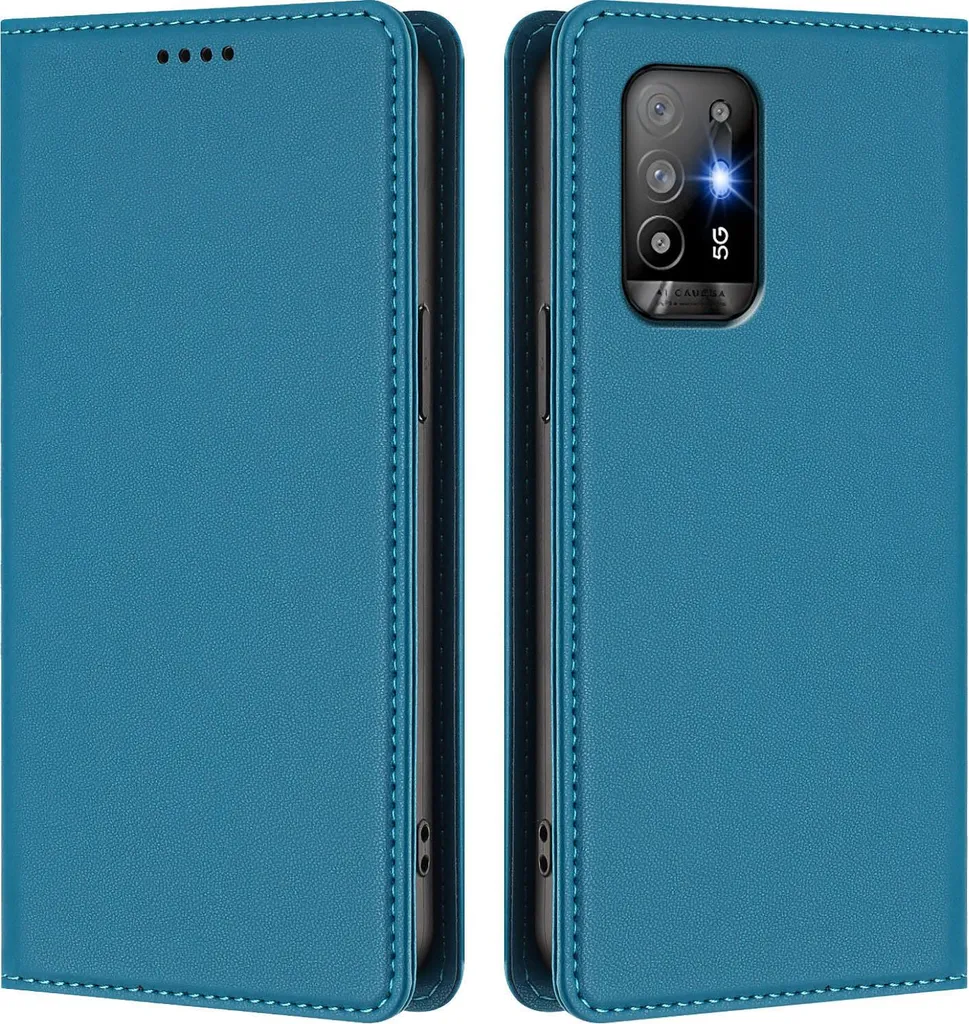 Custodia Oppo A94 5G Pelle Blu Lago: Magnetica e Resistente