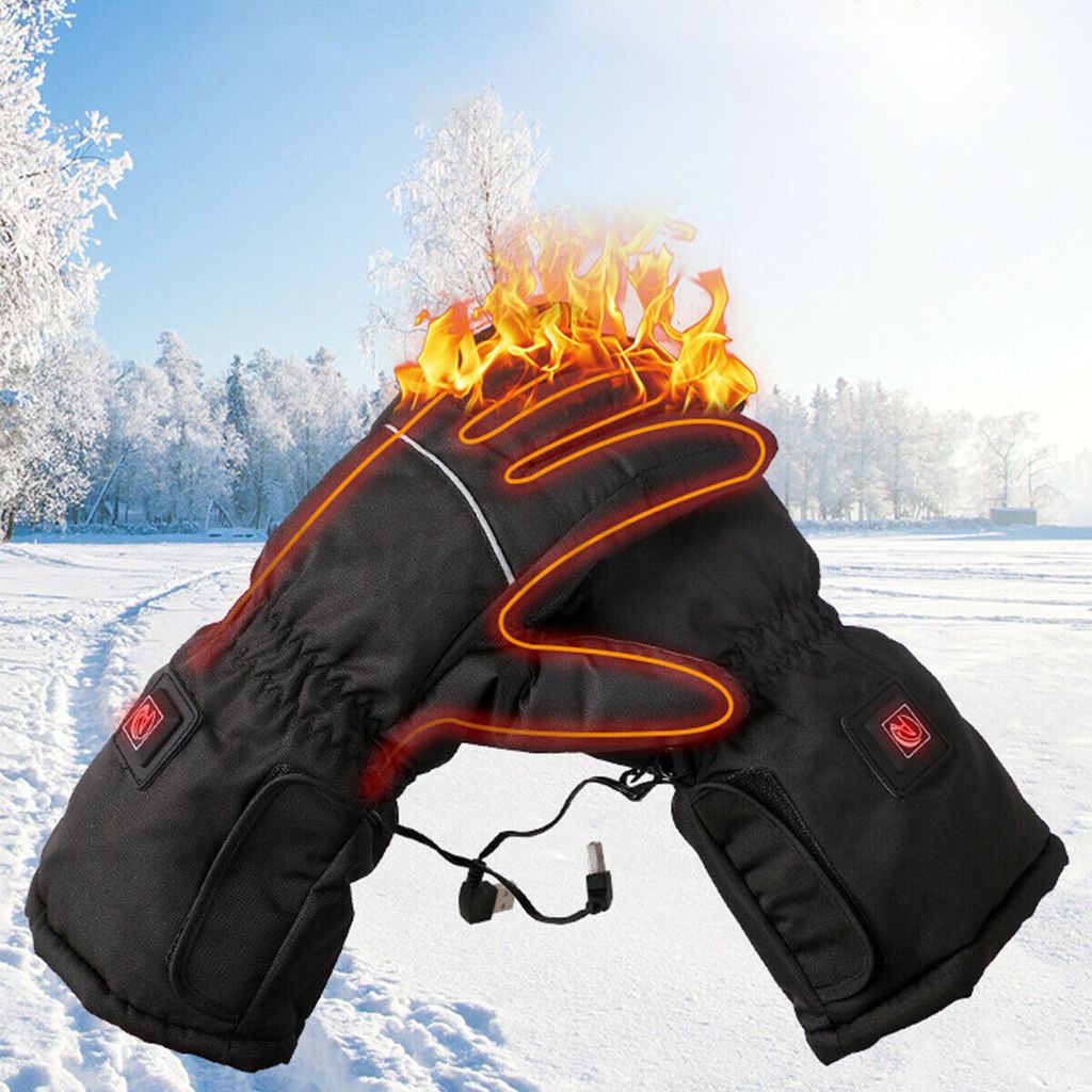 Beheizte Handschuhe beheizt Ski Snowboard Motorrad Schnee Outdoor Winter Größe L 