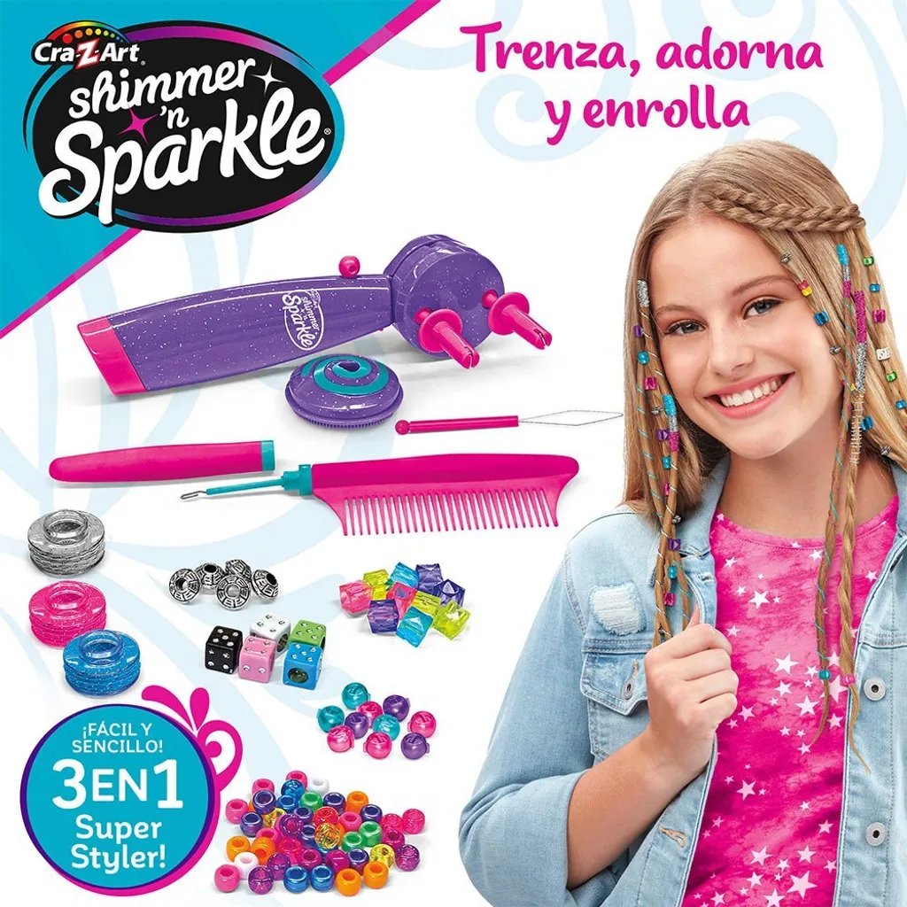 Coffret Coiffure Superthings Sparkle 3 en 1 Multicolore et Pailleté