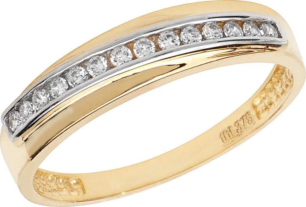 Raffinierter 9 Karat (375) Gold Damen - Ring mit Zirkonia, 49 (15.6); TRS11277RSJ