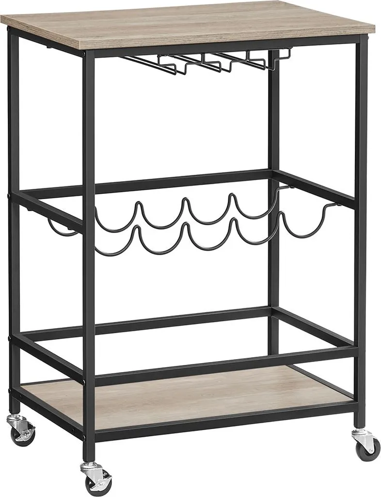 Casier à bouteilles design industriel gris-beige moucheté noir 12 places