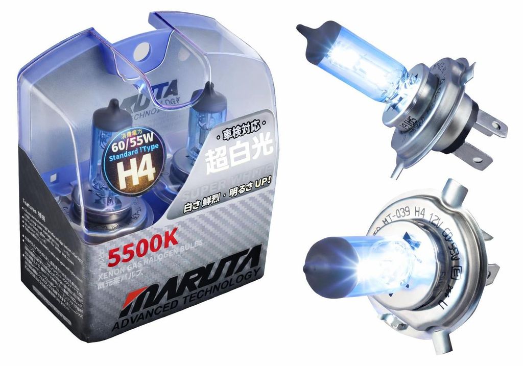 MARUTA SUPER WHITE H4 60/55W Halogenlampe für Abblendlicht, Produktbild 