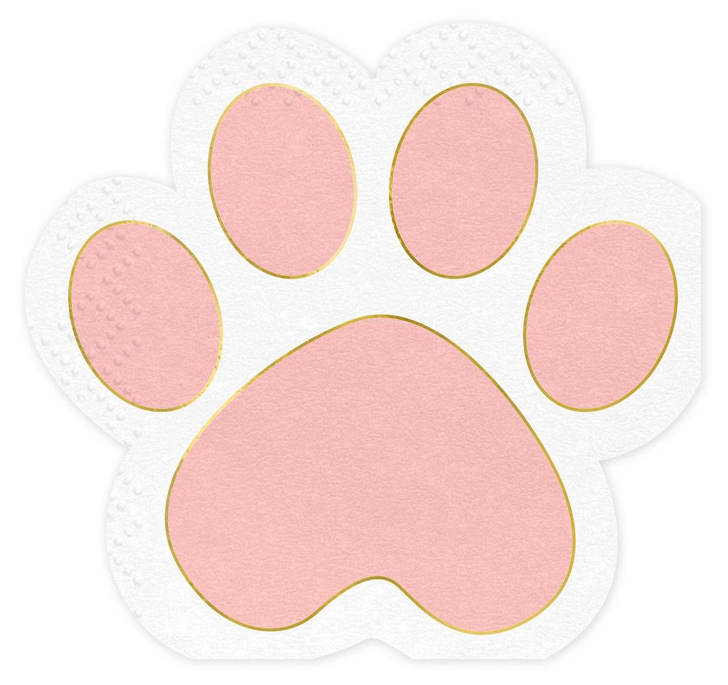 Serviettes pattes de chat 29x31cm 2 plis 12 pcs blanc / Image du produit 