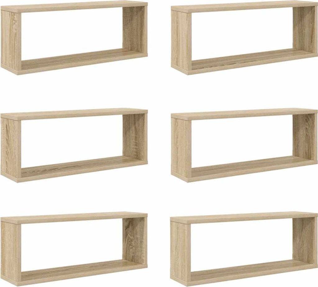 vidaXL Würfelregale 6 Stk. Sonoma-Eiche 60x15x23 cm Immagine del prodotto 