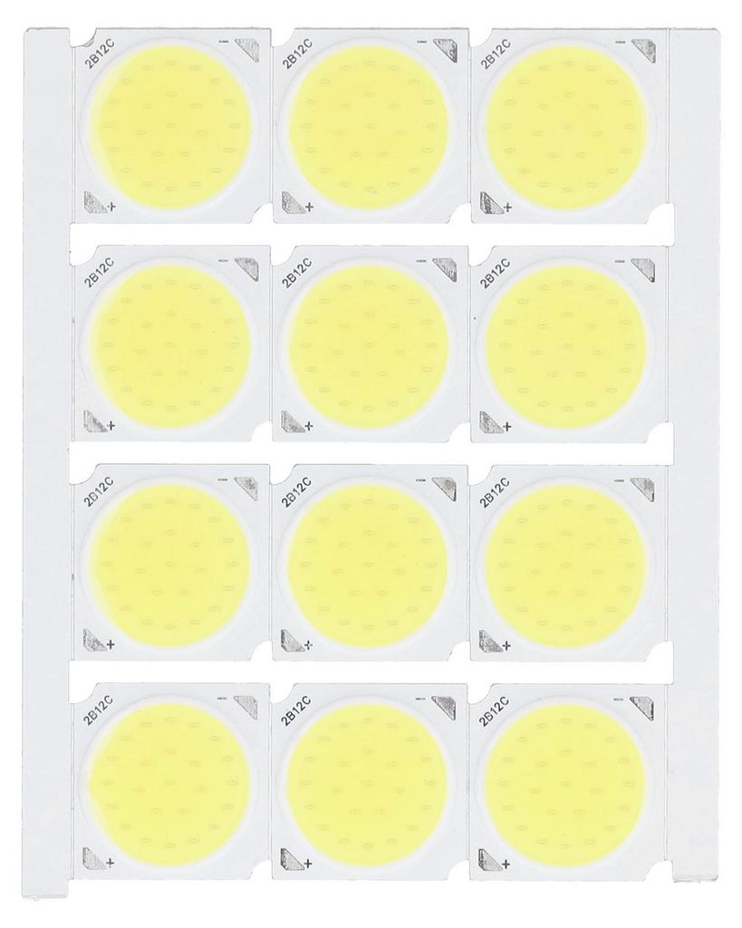 12 Stück COB-Lichtquelle, runder Hochleistungs-LED-Chip, 12 W, 36–41 V, 1080 lm, für DIY-Innenbeleuchtung, Weiß