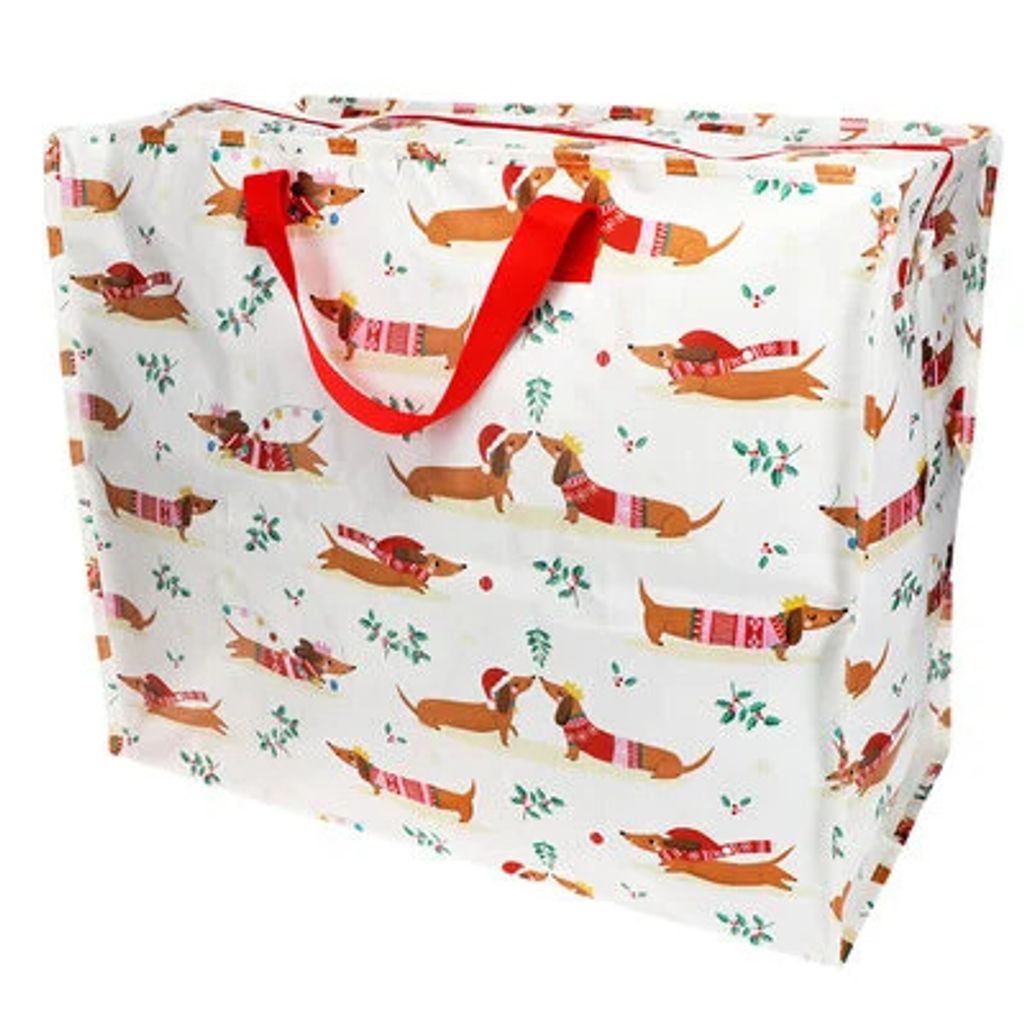 Rex London – Jumbo Bag / XXL Tasche – Festive Sausage Dog