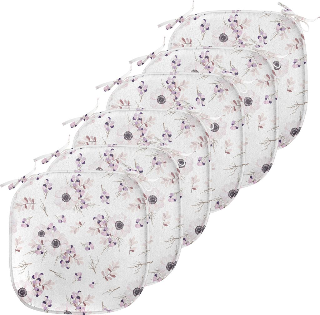 ABAKUHAUS Windröschen Polster für Esszimmerstühle, Braut Romantische, Dekoratives wasserfestes Kissen mit Riemen für Küchensitze, 40 cm x 40 c...