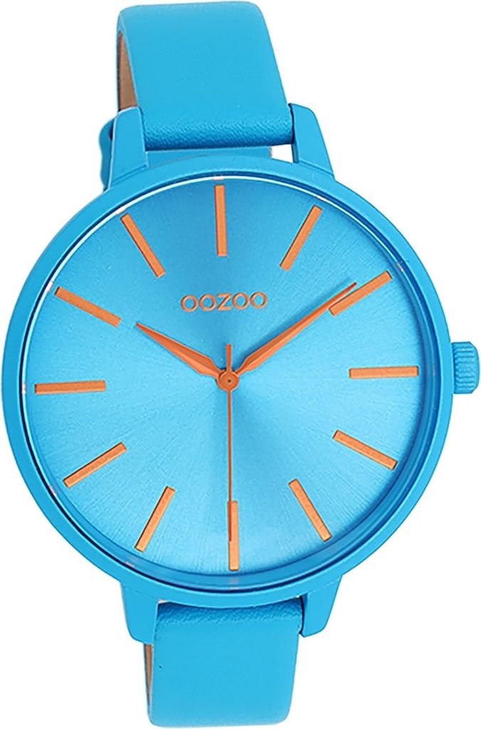 Oozoo Leder Damen Uhr Analog Quarzuhr Armband blau Timepieces D2UOC11182