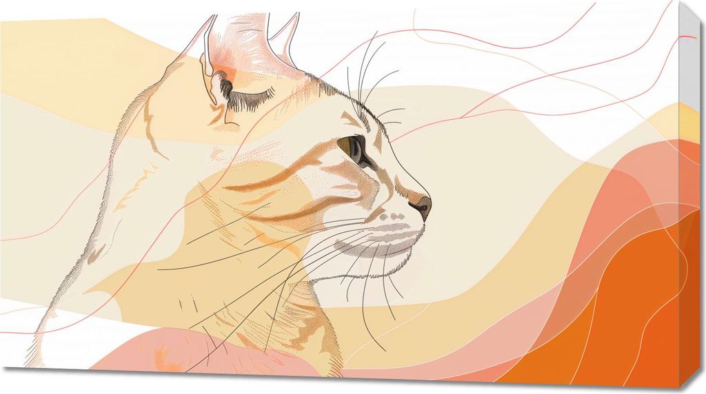 Bild 90x50cm Zarter Katzenprofil