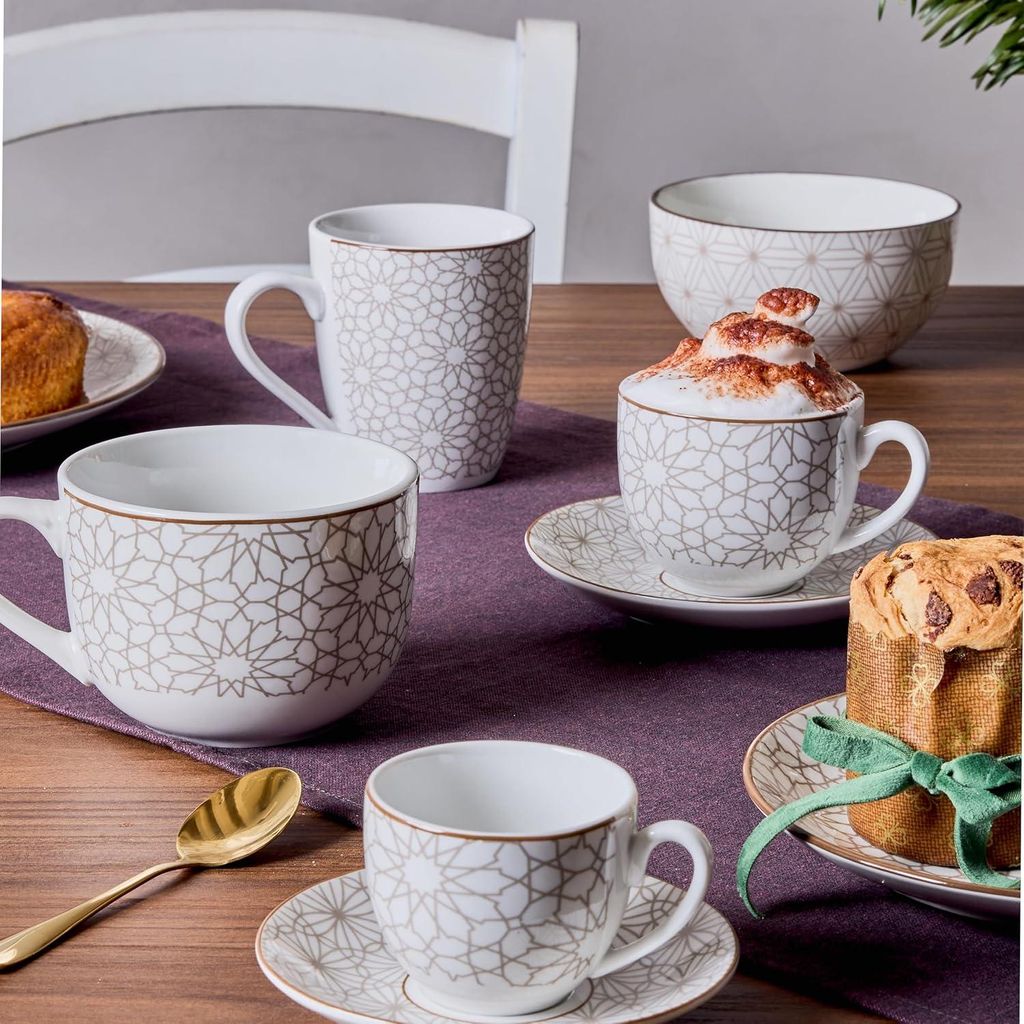 Elegante Teetassen-Set - 6 Stück - 250 ml