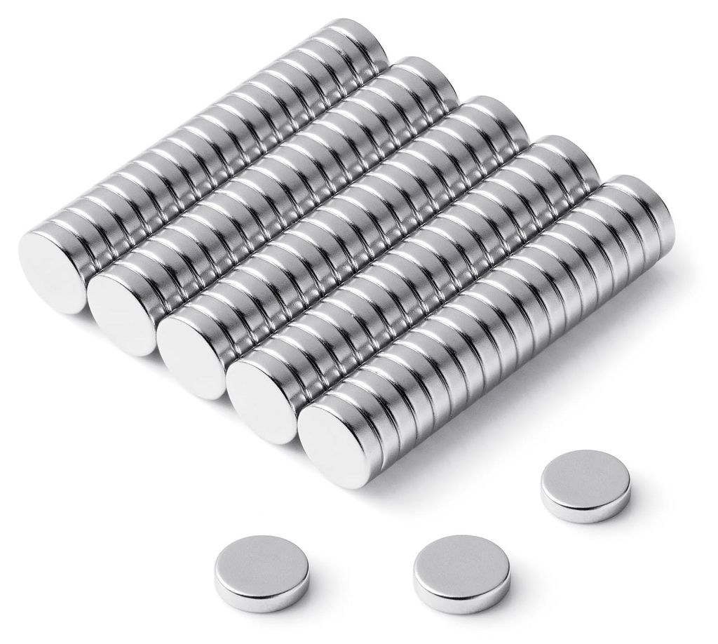 Neodym-Magnete, klein, stark, rund, geeignet für Kühlschrank, Whiteboard, Magnettafel, Pinnwand, Schultafel, 8 mm x 2 mm (60 Stück)