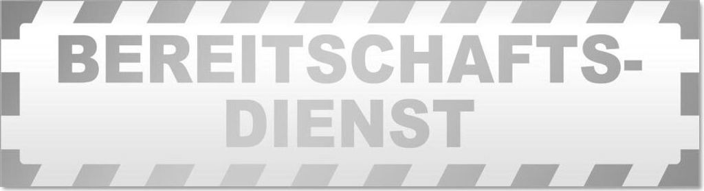 Kiwistar Bereitschaftsdienst gestreift Magnetschild Schild magnetisch - 30cm Silber - Magnetfolie für Auto PKW Kfz