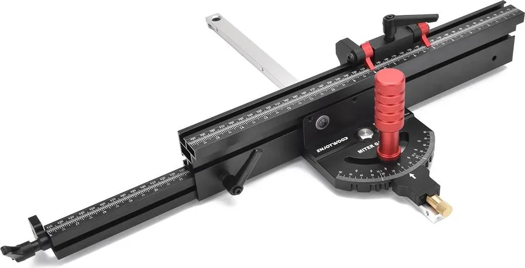 Guide d'onglet pour table de sciage avec rainures en T, rail 40-76,5 cm
