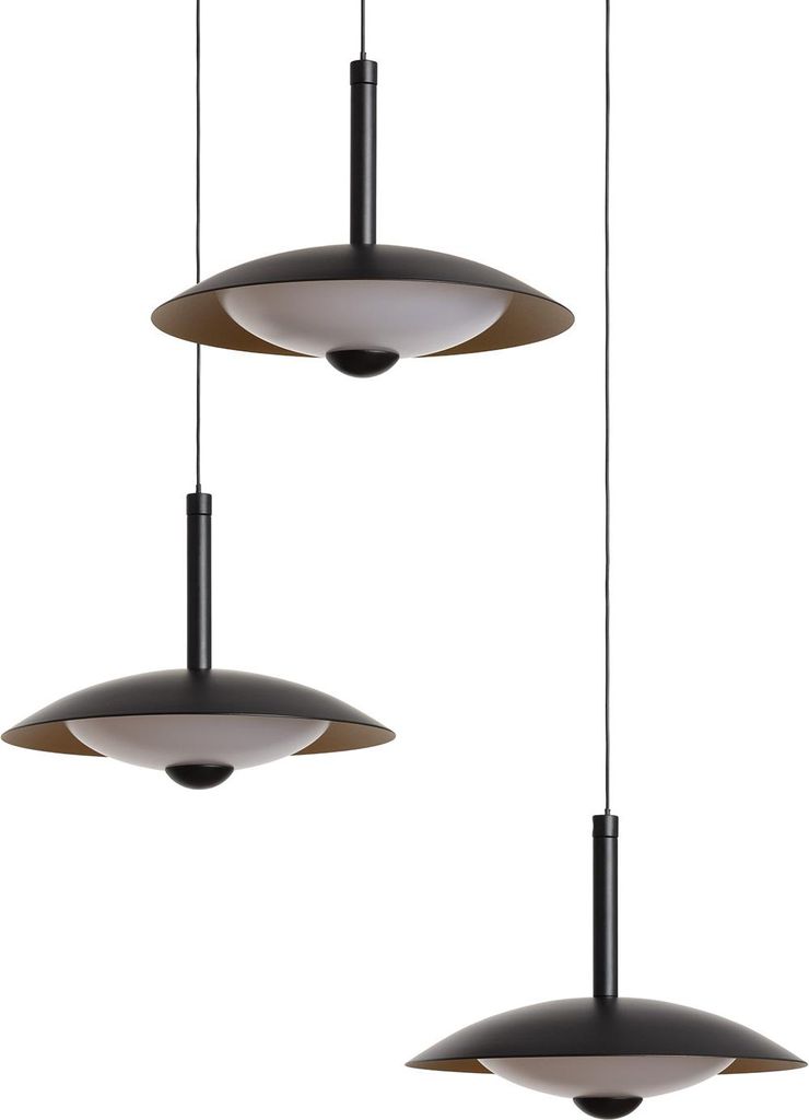 LED-Pendelleuchte 24W Metall CCT Wählbar Shirak 3 Strahler Schwarz