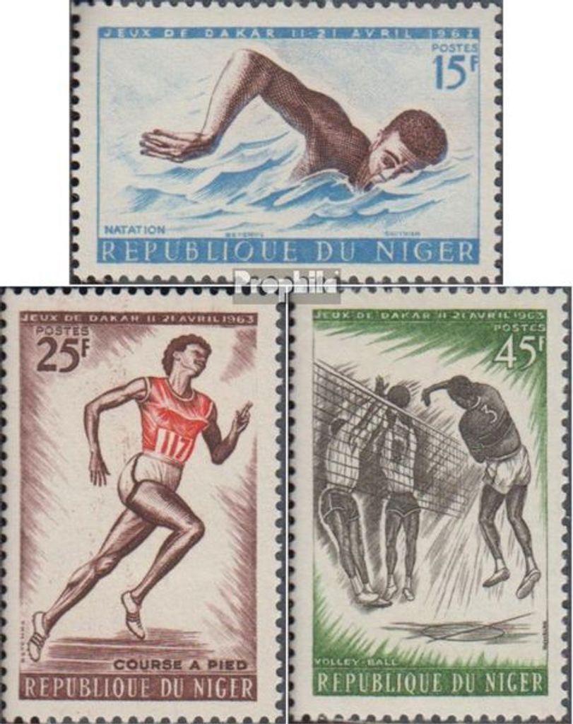 Briefmarken Niger 1963 Mi 31-33 (kompl.Ausg.) postfrisch Sportspiele