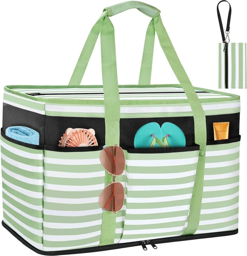 Sac de Plage Imperméable XXL 45L - Grand Fourre-tout à Rayures TEUEN