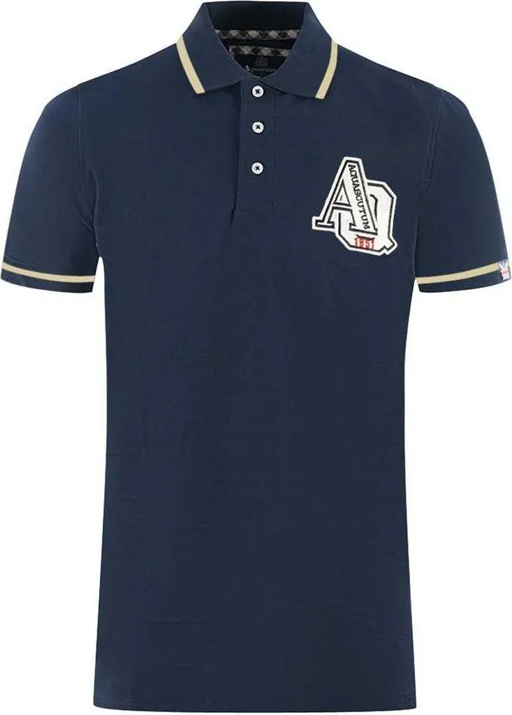 Polo de luxe en maille piquée marine Aquascutum AQ 1851 taille M unisexe