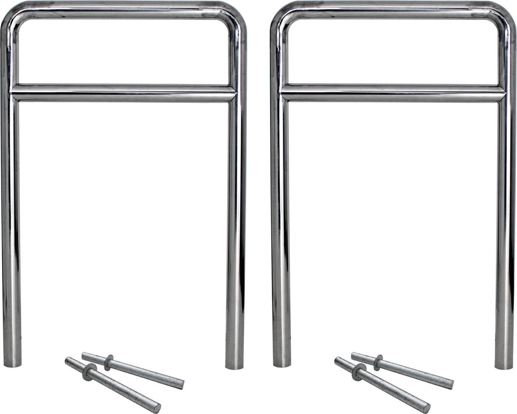 2 x Fahrradanlehnbügel 118 x 78 cm Edelstahl Ø 60 mm grau Einbetonieren Fahrradständer Parker Typ H