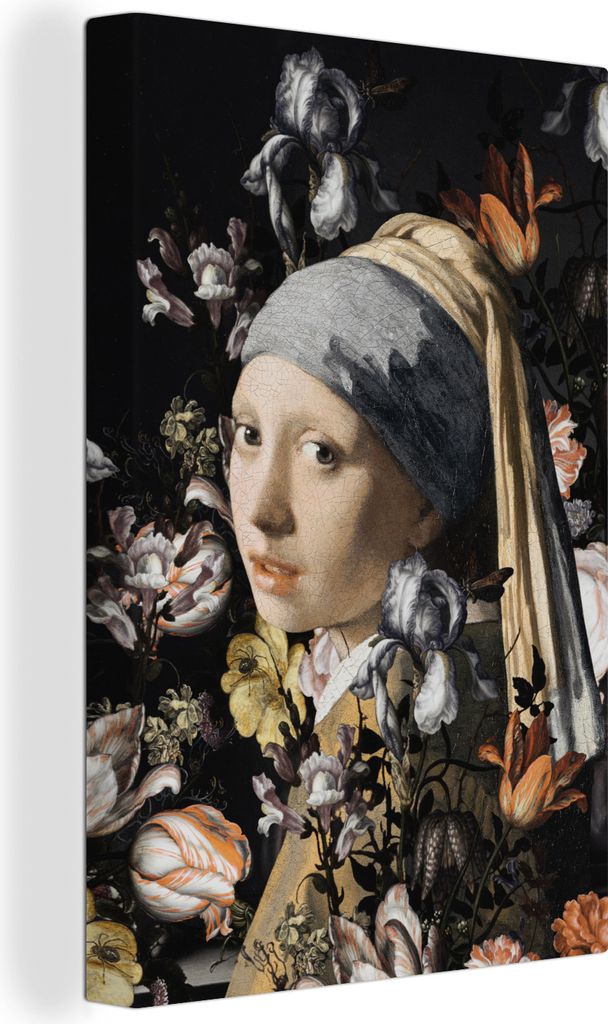 OneMillionCanvasses - Leinwandbilder - 90x140 cm, Das Mädchen mit dem Perlenohrring - Johannes Vermeer - Blumen, Wandbilder Kunstdruck Wanddekor...