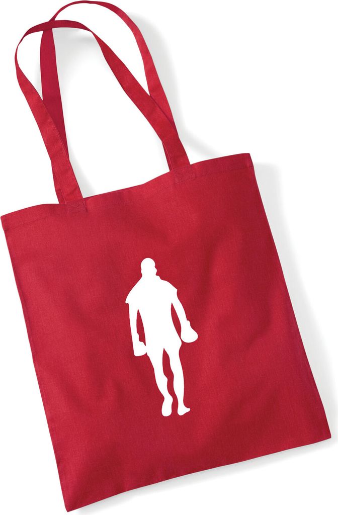 Huuraa Jutebeutel Boxer Silhouette 10 Liter Classic Red Baumwolle Tasche Geschenkidee